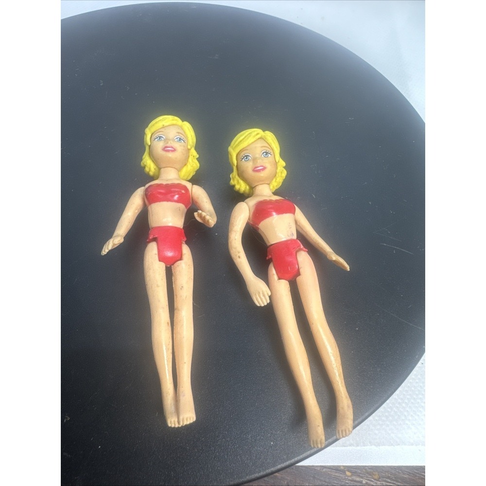 Polly Pocket Mattel Girl Doll Molded Blonde Hair Big Blue Eyes Pink Undies (2)